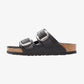 Birkenstock Arizona Big Buckle Sandals in Black Leather
