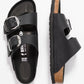 Birkenstock Arizona Big Buckle Sandals in Black Leather